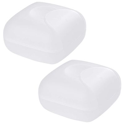 Inovat 2 Pcs Small Size Plastic Soap Case Holder Container Box Home Outdoor Hiking Camping Travel,2.75 * 2.75 * 1.65 inch Clear