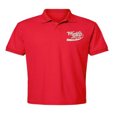 ALLNTRENDS Men's Polo T Shirt World Best Dad Embroidered Father's Day Daddy Gift (Red, 2XL)