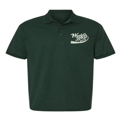 ALLNTRENDS Men's Polo T Shirt World Best Dad Embroidered Father's Day Daddy Gift (Forest Green, M)