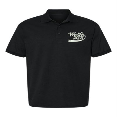 ALLNTRENDS Men's Polo T Shirt World Best Dad Embroidered Father's Day Daddy Gift (Black, S)