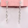 Grace Jun Silver Plated Rhinestone Multi-layer Leaves Drop Clip on Earrings No Pierced for Women (486 silver clip on) view 2
