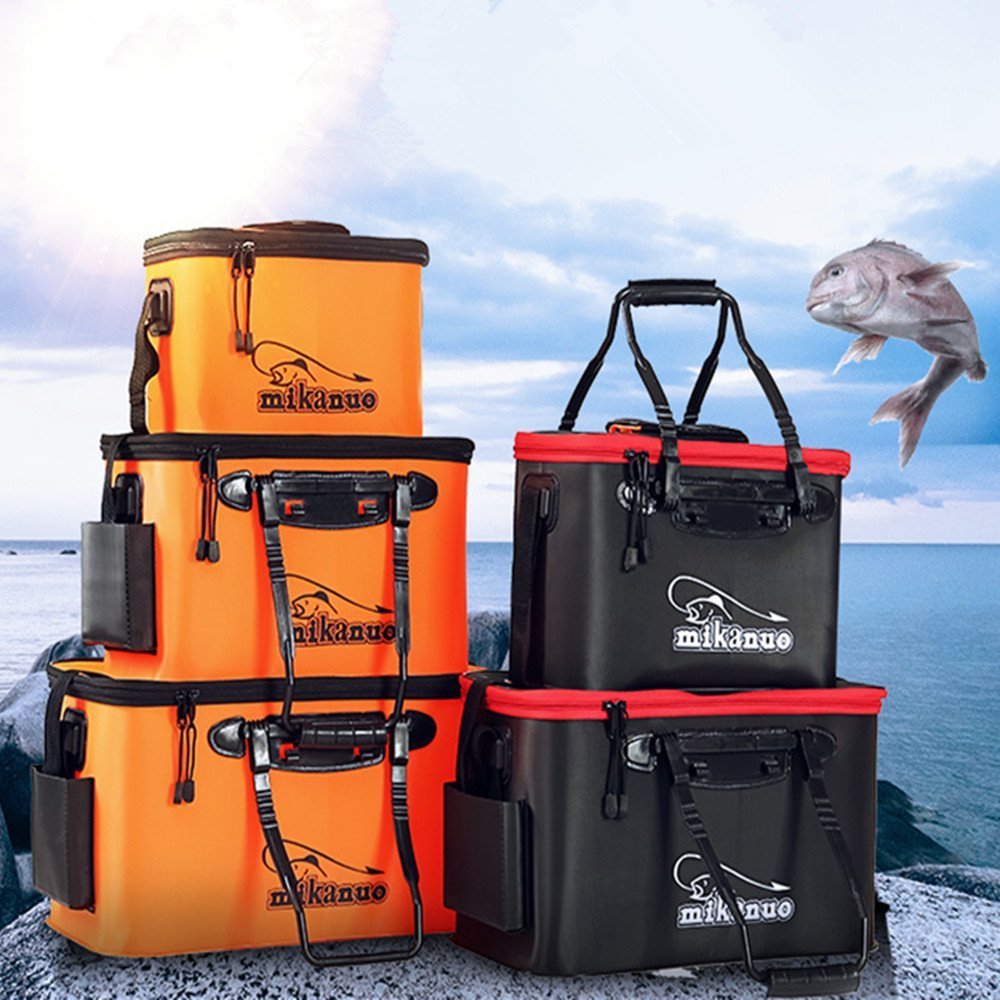 Homebeast Fishing Bucket EVA Fishing Folding Water Bucket Collapsible Live Fish Box Water Container for Traveling Hiking Fishing Boating