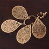 Grace Jun Handmade Multi-layer Clover Water Drop Shape Clip on Earrings No Pierced for Women (Gold clip on) view 3