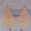 Grace Jun Handmade Multi-layer Clover Water Drop Shape Clip on Earrings No Pierced for Women (Gold clip on) view 4