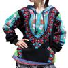 RaanPahMuang Winter Fleece Lined Hoody Long Sleeve Jumper Jacket Africa Dashiki, XX-Large, Black SkyBlue view 1