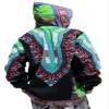 RaanPahMuang Winter Fleece Lined Hoody Long Sleeve Jumper Jacket Africa Dashiki, XX-Large, Black SkyBlue view 3