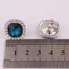 Grace Jun Luxury Bridal Rhinestone Crystal Square Shape Clip on Earrings Non Piercing for Women Ear Clip (Silver blue clip on) view 2