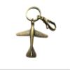 Airplane Keychain - Ancient bronze Tone - Large Plane Key Ring - Pilot Gift view 1