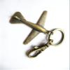 Airplane Keychain - Ancient bronze Tone - Large Plane Key Ring - Pilot Gift view 2