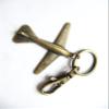 Airplane Keychain - Ancient bronze Tone - Large Plane Key Ring - Pilot Gift view 3
