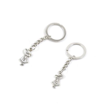 10 PCS Antique Silver Tone Keychain Keyring Door Car Key Chains Rings Tags Y2AI6 Little Girl