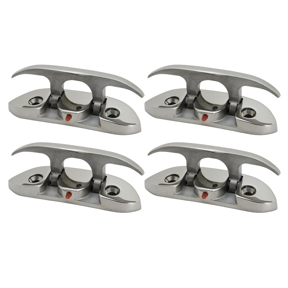 Extreme Max 3006.6631.4 Folding Stainless Steel Cleat - 4-1/2, Value 4-Pack