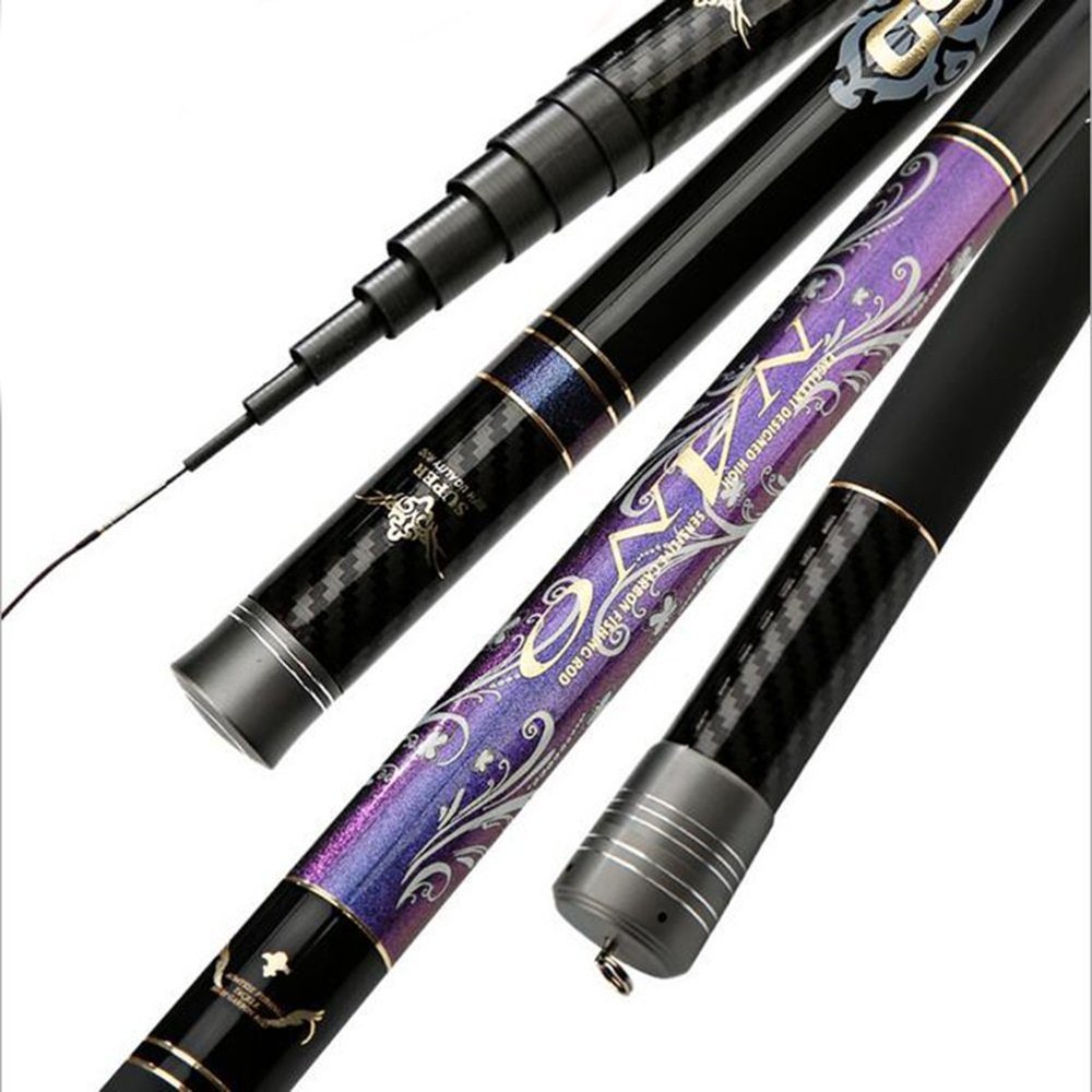 ZFF Spinning Long Section Fishing Rod Super Hard 8 Meters - 16 Meters Carbon Hard Fishing Gear Carp (Size : 13m)