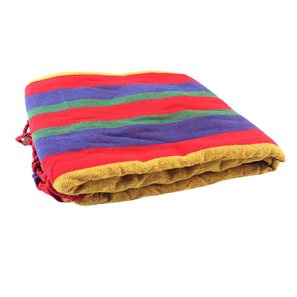 Letuwj Hammock Outdoor Capacity Max Load 150kg One Size(200 * 80) Red+Green+Yellow