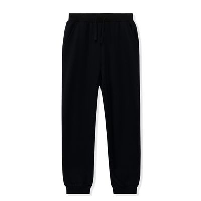 Kid Nation Kids Unisex Soft Brushed Fleece Casual Pull On Jogger Sweatpants with Pockets for Boys or Girls L Black 01