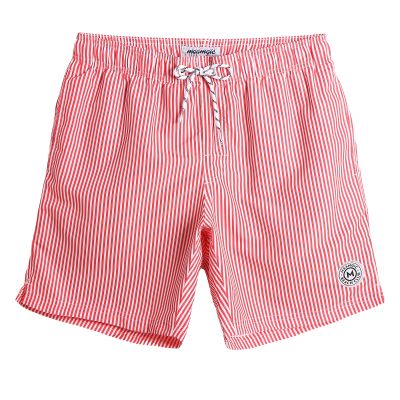 maamgic Mens Swim Trunks Quick Dry Swim Shorts with Mesh Lining Funny Swimwear Bathing Suits 7inch Red Striped XX-Large