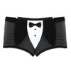 YiZYiF Men's Tuxedo Bow Tie Bikini Briefs Gentleman Costume Male Bowknot Underwear Clubwear Boxer Black Large view 1
