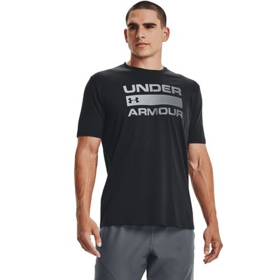 Under Armour Men's Team Issue Wordmark Short-Sleeve T-Shirt, Black (001)/Rhino Gray, X-Small