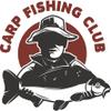 Cool Fisherman Fishing Club Slogan Logo Cartoon Vinyl Sticker (12" Tall, Carp) view 1