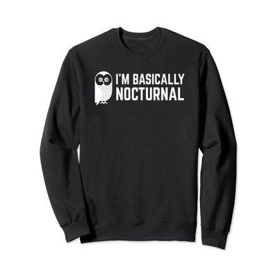 Funny Owl Sweatshirt I'm Basically Nocturnal