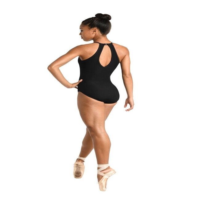 Danz N Motion by Danshuz Women's Cutaway Halter Leotard (Black, MEDIUM) - 2465a