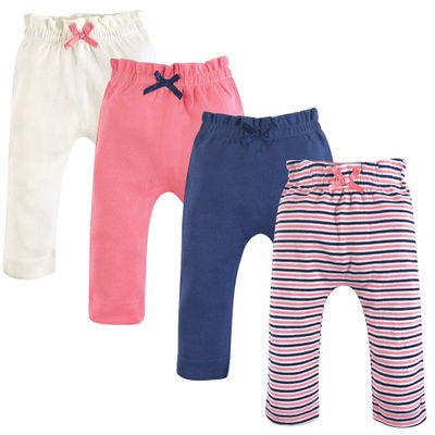 Touched by Nature Unisex Baby Organic Cotton Pants, Coral Blue, 0-3 Months