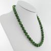 0.4" China Certified Nature Hetian Nephrite Jade Women's Green Round Beads Necklace view 2