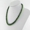 0.4" China Certified Nature Hetian Nephrite Jade Women's Green Round Beads Necklace view 3
