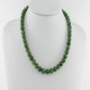 0.4" China Certified Nature Hetian Nephrite Jade Women's Green Round Beads Necklace view 4