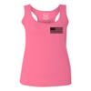 0021. Vintage American Flag United States of America Military us USA Patriotic Style Women's Tank Top Racerback (Pink Large) view 1