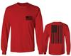 0021. Vintage American Flag United States of America Military us USA Patriotic Style Men's Long Sleeve t Shirt (Red, Large) view 1