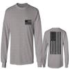 0021. Vintage American Flag United States of America Military us USA Patriotic Style Men's Long Sleeve t Shirt (Light Gray Small) view 1