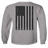 0021. Vintage American Flag United States of America Military us USA Patriotic Style Men's Long Sleeve t Shirt (Light Gray Small) view 3