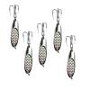 5pcs Fish WOW! Silver 1-1/2oz Fishing Kast Spoon with a Treble Hook 1.5oz Fish Chrome Jig Bait Lures Holographic Laser Silver Tape Kast Master Style Champ Spoons view 1