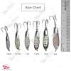 5pcs Fish WOW! Silver 1-1/2oz Fishing Kast Spoon with a Treble Hook 1.5oz Fish Chrome Jig Bait Lures Holographic Laser Silver Tape Kast Master Style Champ Spoons view 4