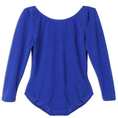 Agoky Kids Girls Long Sleeves Camisole Basic Team Ballet Dance wear Gymnastics GYM Leotard Dark Blue 10