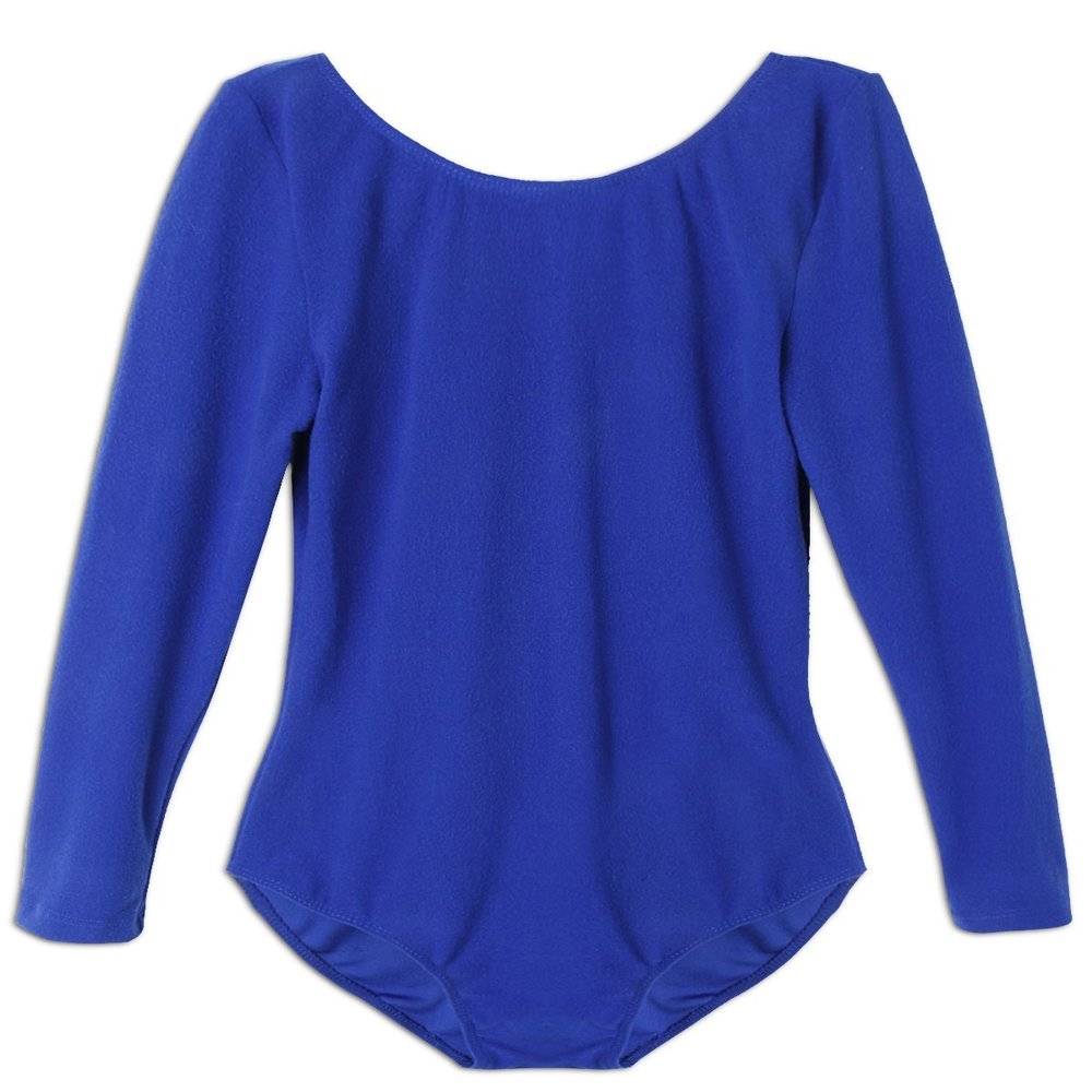 Agoky Kids Girls Long Sleeves Camisole Basic Team Ballet Dance wear Gymnastics GYM Leotard Dark Blue 10