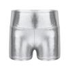 iiniim Girls Metallic High Waist Boy Cut Gymnastic Dance Shorts Cheer Dancing Booty Shorts for Sports or Performance Silver 10 view 1