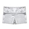 iiniim Girls Metallic High Waist Boy Cut Gymnastic Dance Shorts Cheer Dancing Booty Shorts for Sports or Performance Silver 10 view 3