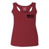 0021. Vintage American Flag United States of America Military us USA Patriotic Style Women's Tank Top Racerback (Maroon, Large) view 1
