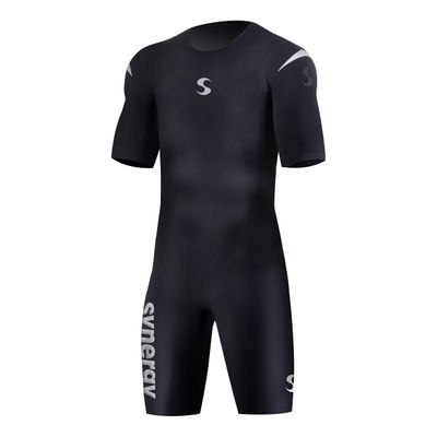 Synergy Men's SynSkin 3 Short Sleeve Triathlon Swimskin (Black, Large)