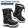 Apakowa New Kids Boys Cold Weather Snow Boots (Toddler/Little Kid) (Color : Grey/black, Size : 7 M US Toddler) view 2