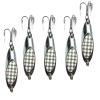 5pcs Fish WOW! 2oz Fishing Kast Spoon with a Treble Hook Fish Chrome Jig Bait Lures Holographic Laser Silver Tape Kast Master Style Champ Spoons view 1
