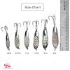 5pcs Fish WOW! 2oz Fishing Kast Spoon with a Treble Hook Fish Chrome Jig Bait Lures Holographic Laser Silver Tape Kast Master Style Champ Spoons view 4