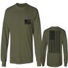 0021. Vintage American Flag United States of America Military us USA Patriotic Style Men's Long Sleeve t Shirt (Olive, Small) view 1