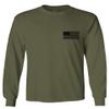 0021. Vintage American Flag United States of America Military us USA Patriotic Style Men's Long Sleeve t Shirt (Olive, Small) view 2