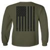 0021. Vintage American Flag United States of America Military us USA Patriotic Style Men's Long Sleeve t Shirt (Olive, Small) view 3
