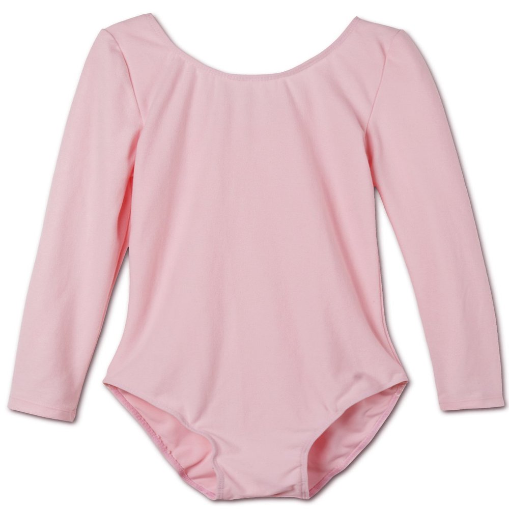 Agoky Kids Girls Long Sleeves Camisole Basic Team Ballet Dance wear Gymnastics GYM Leotard Pink 12
