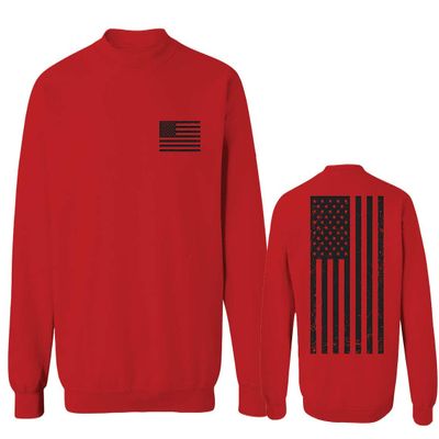 0021. Vintage American Flag United States of America Military us USA Patriotic Style Men's Crewneck Sweatshirt (Red, X-Large)