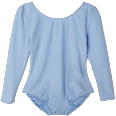 Agoky Kids Girls Long Sleeves Camisole Basic Team Ballet Dance wear Gymnastics GYM Leotard Blue 4